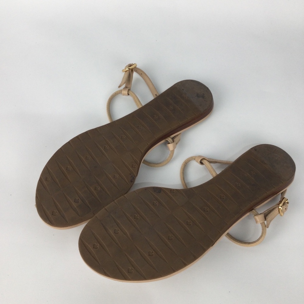 Kate Spade Tracie Tan Sandals Thongs with Gold Bows womens size 7.5 - Picture 5 of 6